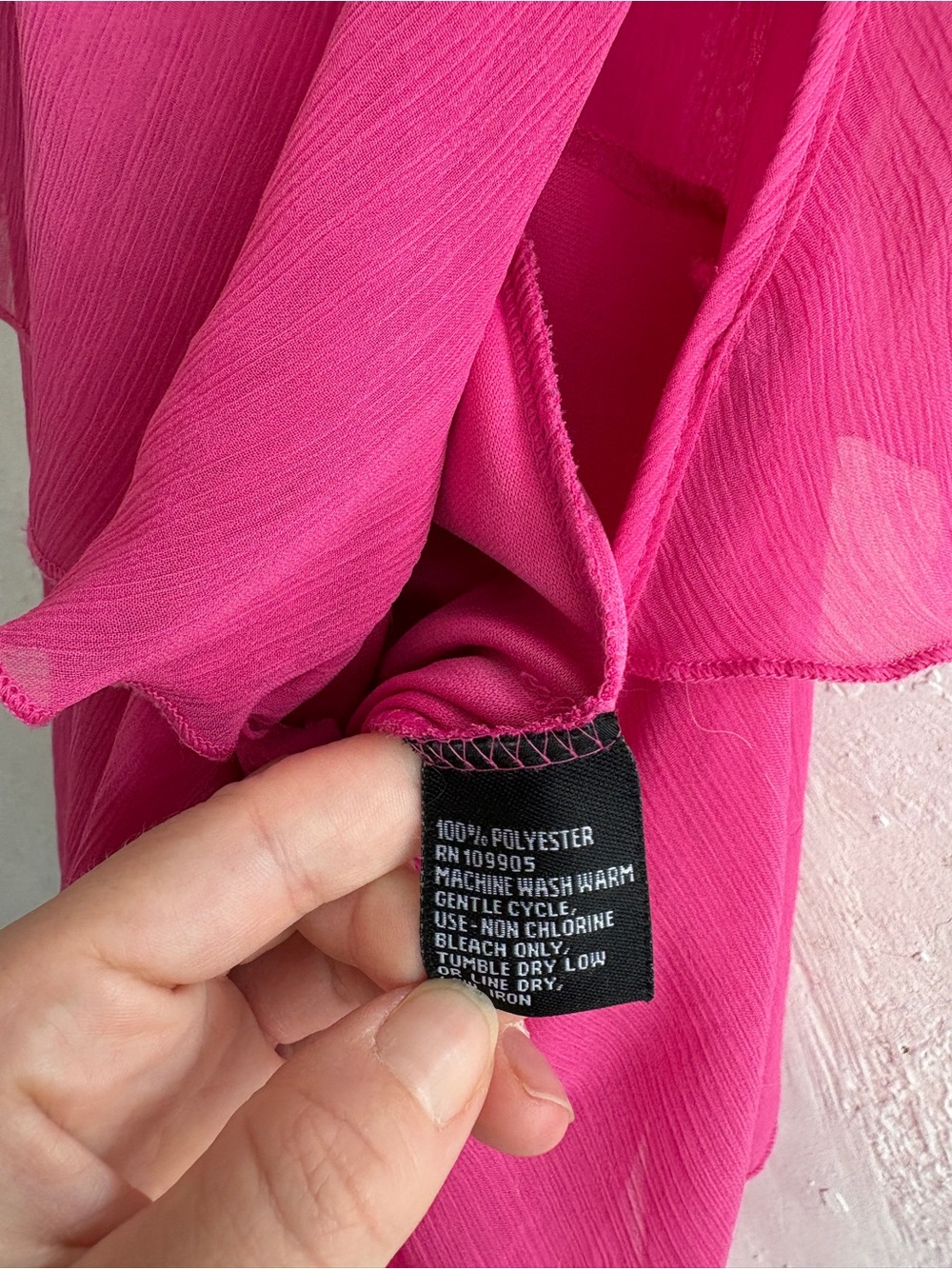 Fuscia pink woman’s ruffled essentials dress - Picture 6 of 10
